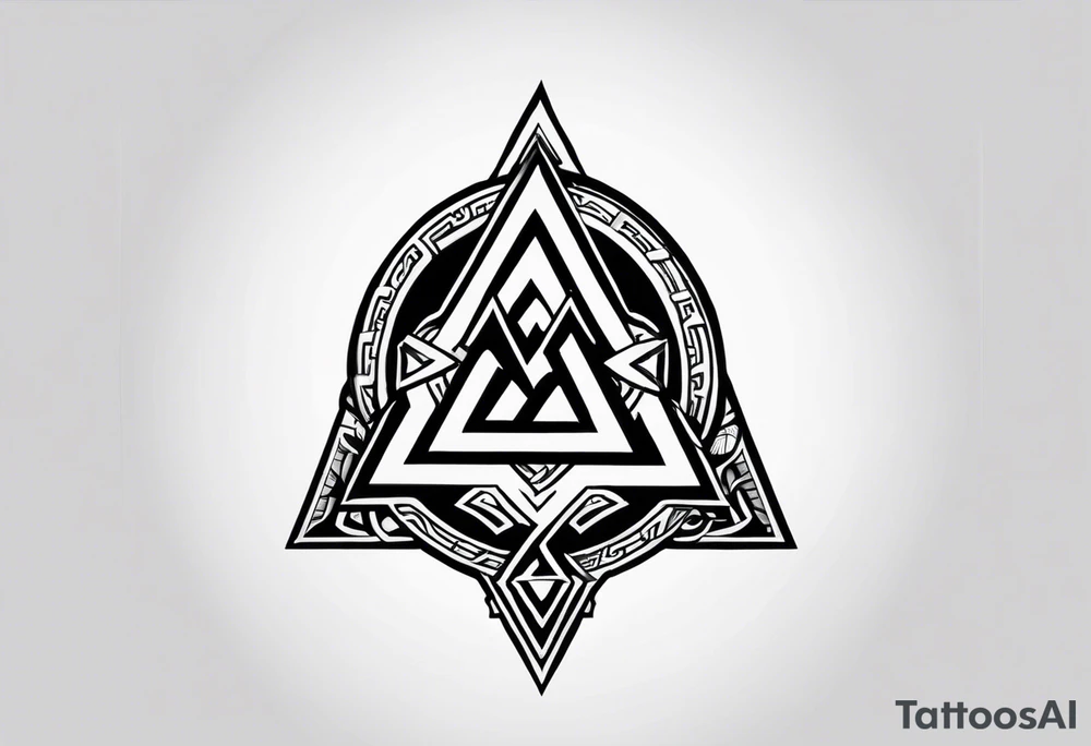 Valknut Valhalla sword shield tattoo idea