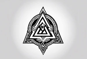 Valknut Valhalla sword shield tattoo idea