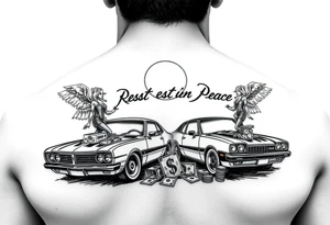 Rest in peace dad lowrider cars and 
girls and money tattoo idea