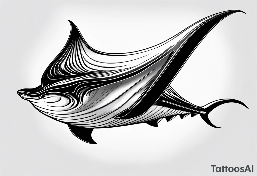 Manta ray swimming tattoo idea