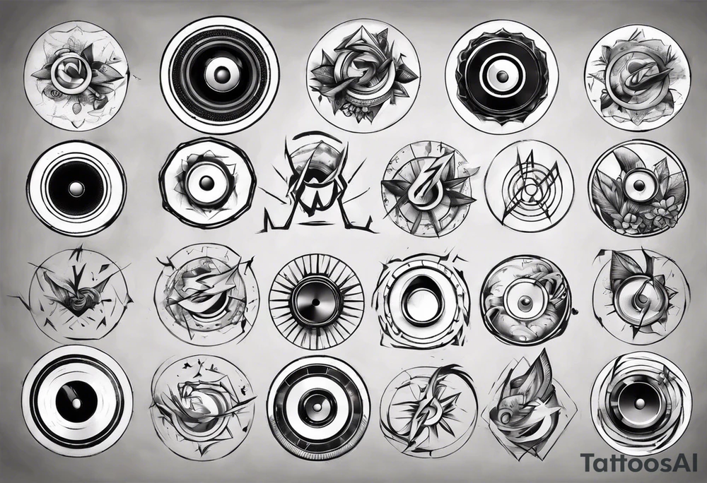 round speaker tattoo idea