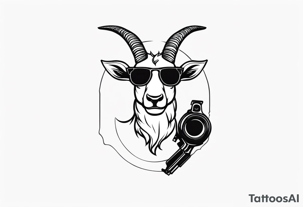 capricorn with sunglasses and a gun tattoo idea