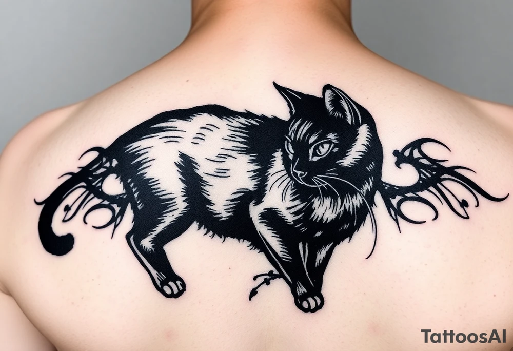 black cat tattoo idea