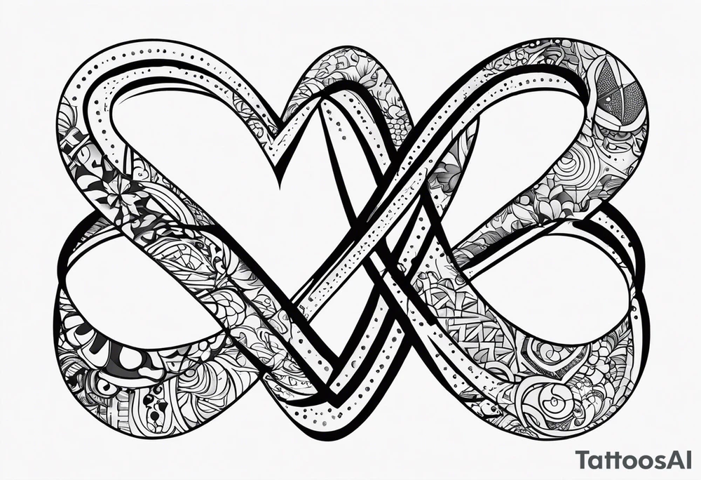 The phrase TB5 all caps with a double infinity symbol overlaid tattoo idea