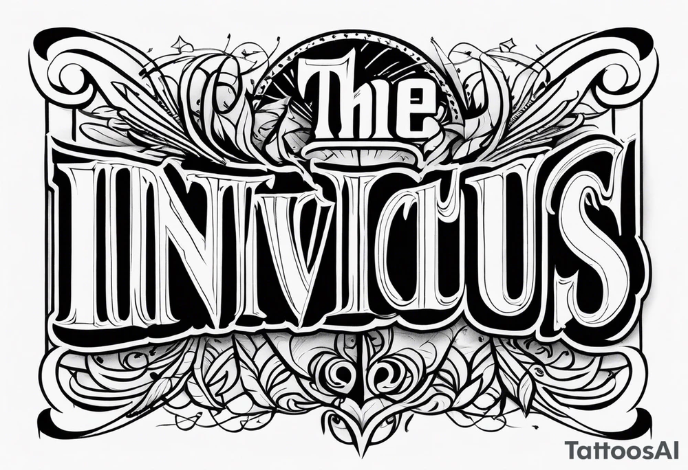 The word INVICTUS in all caps. tattoo idea