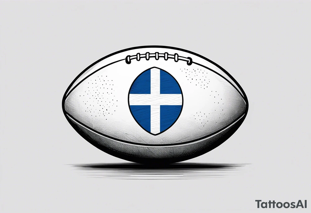 Rugby ball with Finland flag tattoo idea