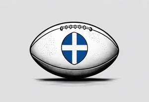 Rugby ball with Finland flag tattoo idea