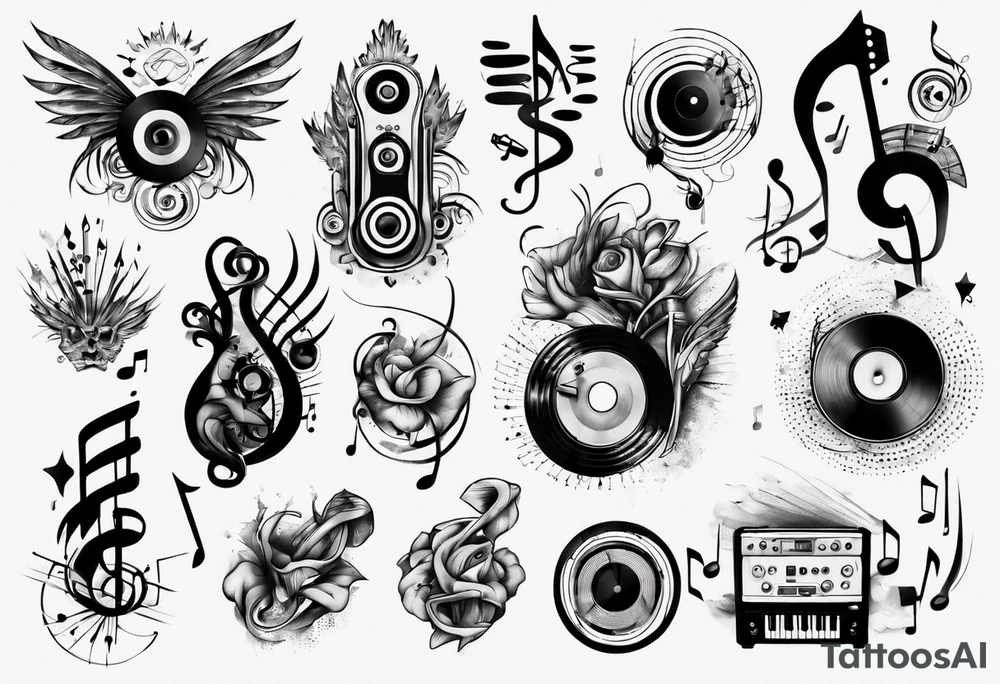 music sound tattoo idea