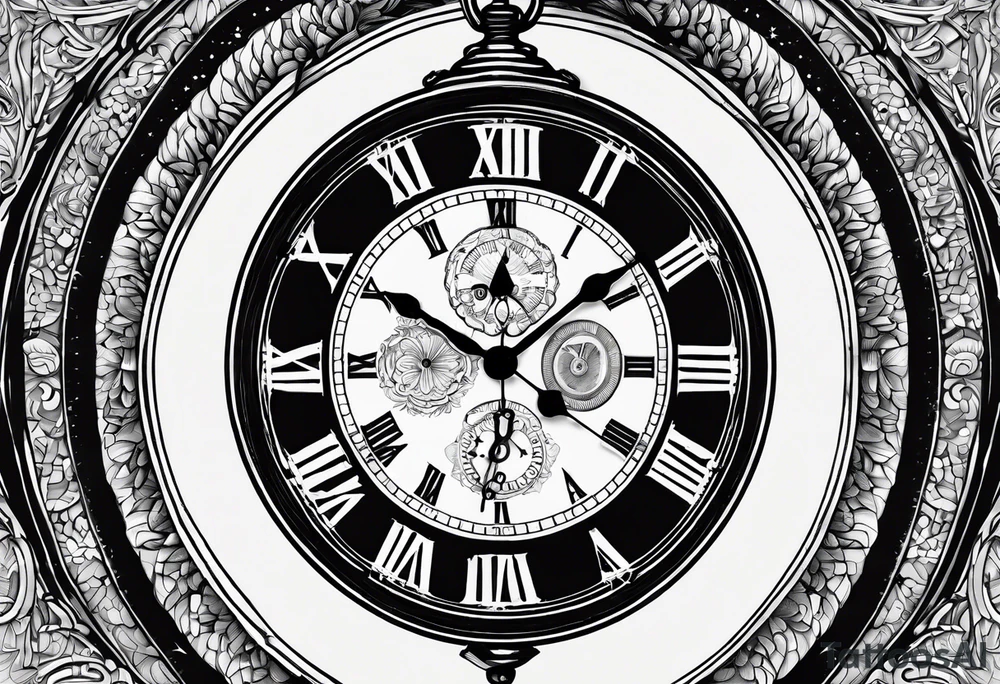 a pocket watch engraved with "don't forget April 24" tattoo idea