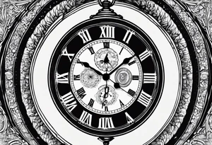 a pocket watch engraved with "don't forget April 24" tattoo idea