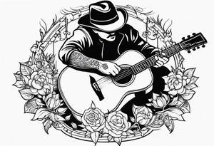 Country Musician sleeve tattoo idea