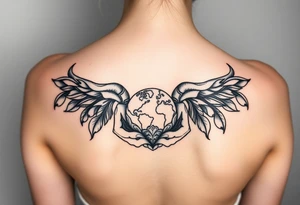 Taurus goddess with earth in her hands tattoo idea