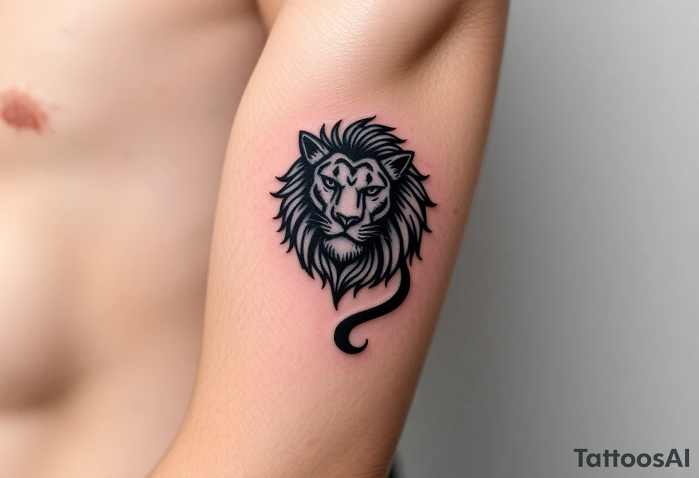Fancy style "leo"  birth
 sign lion tattoo idea