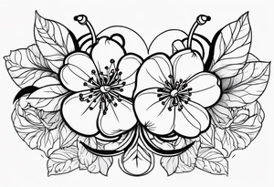 l , 8  , self love  , cherries flowers tattoo idea