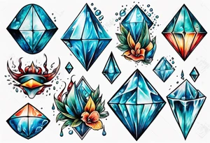 water diamond tattoo idea