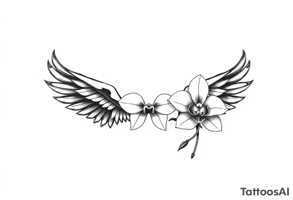 infinity loop with wings inside and an orchid tattoo idea