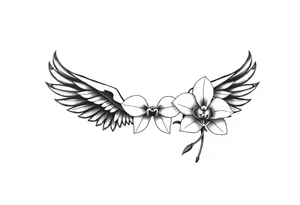 infinity loop with wings inside and an orchid tattoo idea