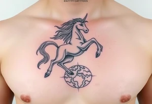 the centaur hovering over the world tattoo idea