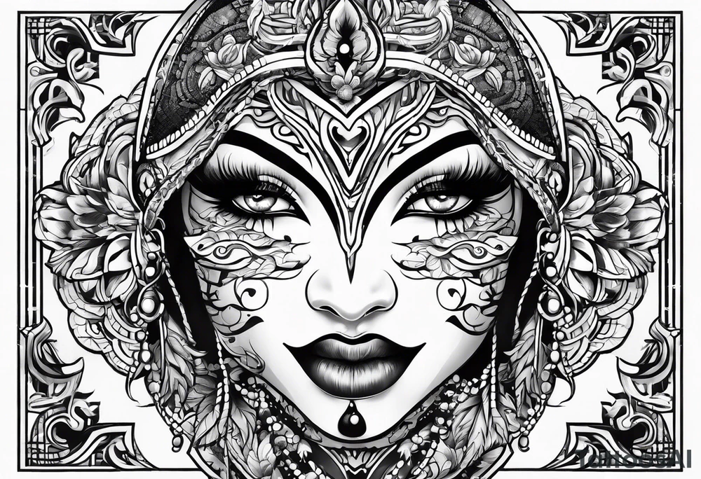 Flip face mask tattoo idea