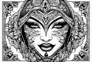 Flip face mask tattoo idea