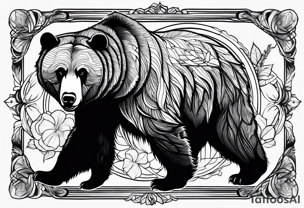 Grizzly bear line tattoo idea