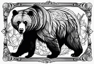 Grizzly bear line tattoo idea