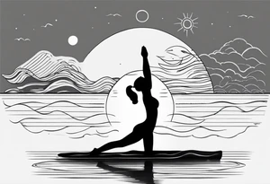 yoga pose on sea tattoo idea