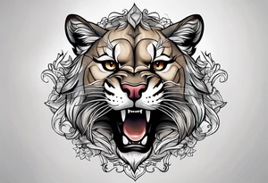 mountain lion head tattoo idea