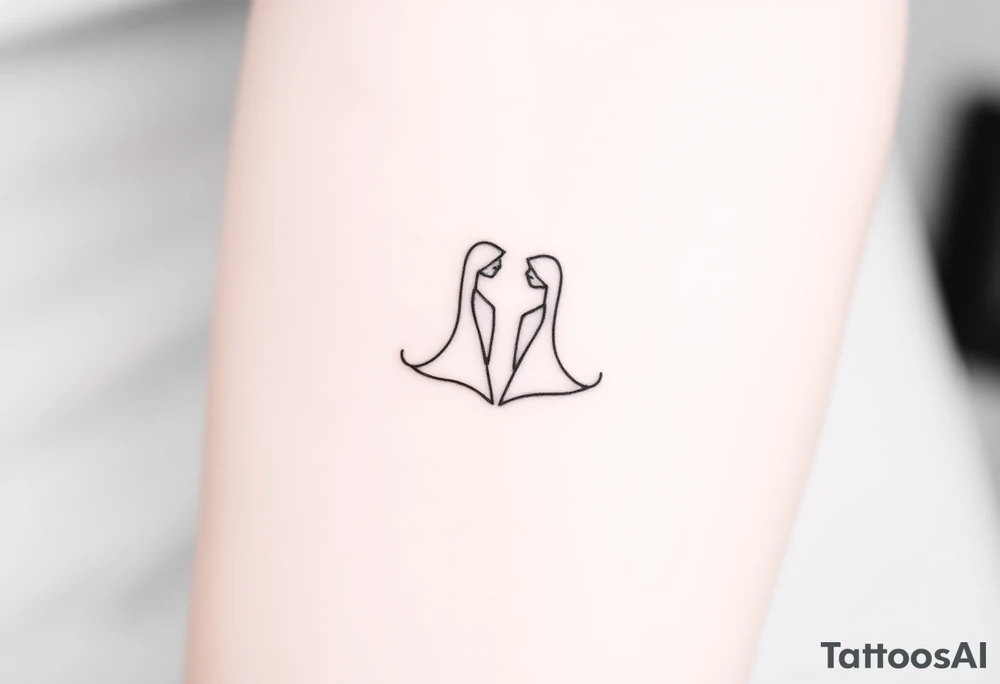 Siluetas de pareja tattoo idea