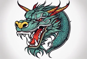 Animal Head ONLY: Chinese Dragon front facing tattoo idea