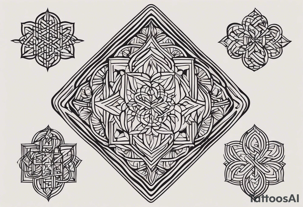 Erstelle ein Tatoo. Hundepfote. In der Hundepfote Symbol Autismus Puzzleteil und PTSD Schlaufe nur einmal. Ausserhalb der Pfote minimalistischer quatradischer  und abstrakter Style. Style des Tatoo minimalistisch, abstrakt, Dotwort, aquarell und fineline tattoo idea