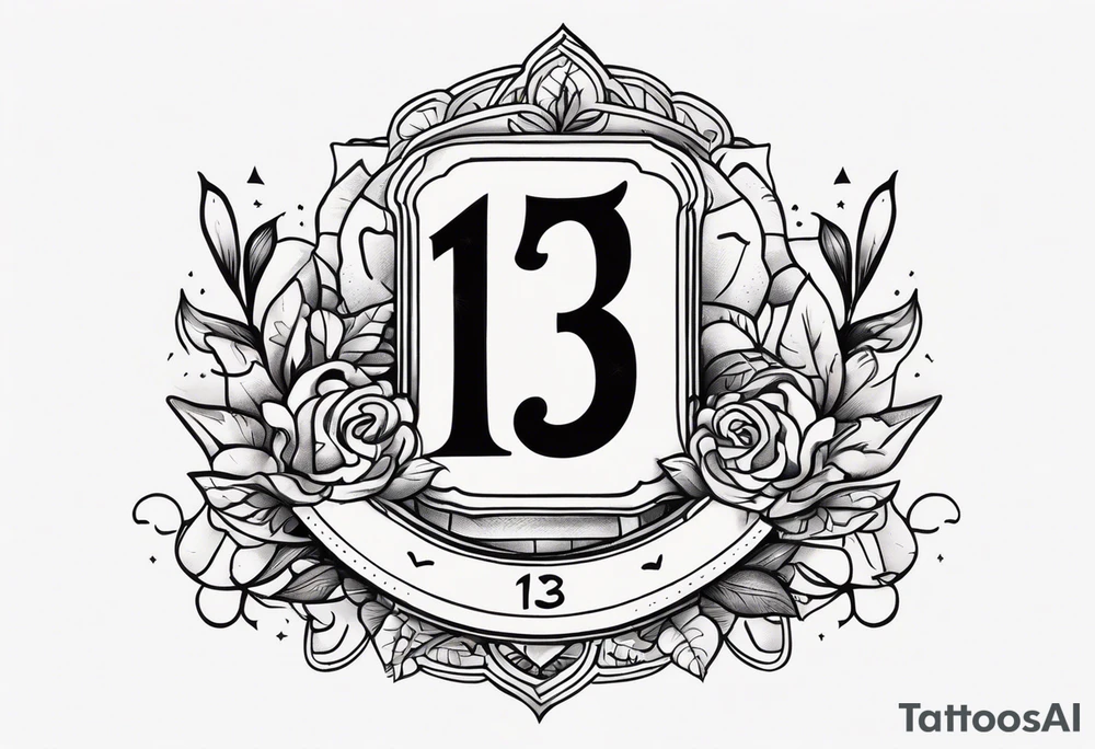 number "13" tattoo idea