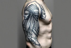 Egyptian gods sleeve tattoo idea