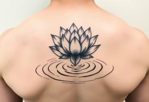 serene lotus flower emerging from sacred waters with ripples tattoo idea