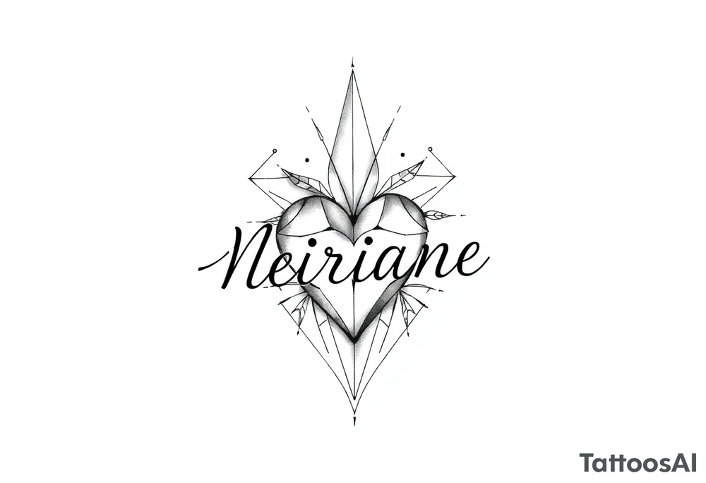 Pequena e delicada com o nome neiriane e um coração tattoo idea