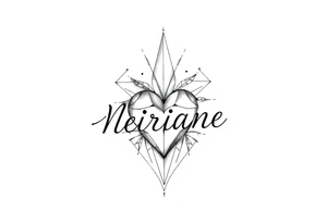 Pequena e delicada com o nome neiriane e um coração tattoo idea