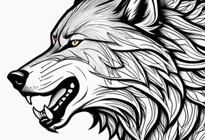 wolf growling tattoo idea