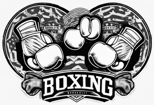 pair of boxing gloves in cartoon style with Brooklyn wording tattoo idea