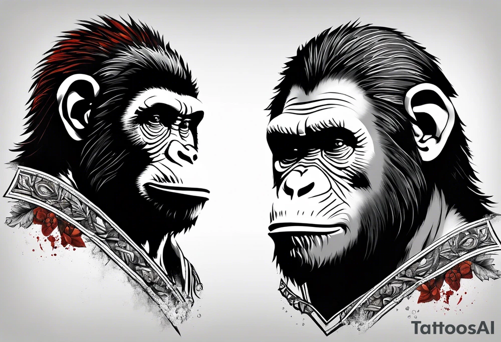 Caesar from the movie planet of the apes tattoo idea