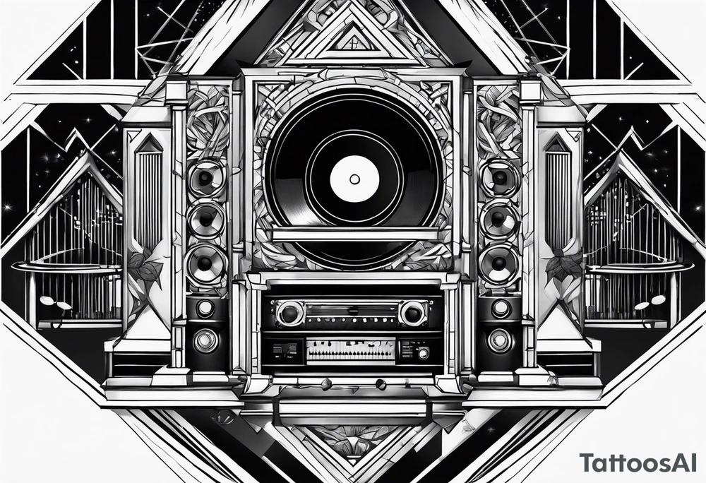 Music mixstation stage truss tattoo idea