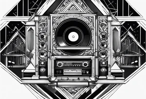 Music mixstation stage truss tattoo idea