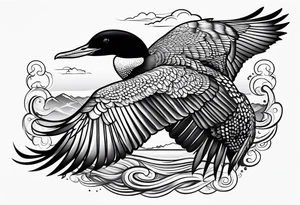 loon flying tattoo idea