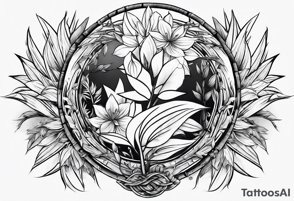large bamboo tattoo idea