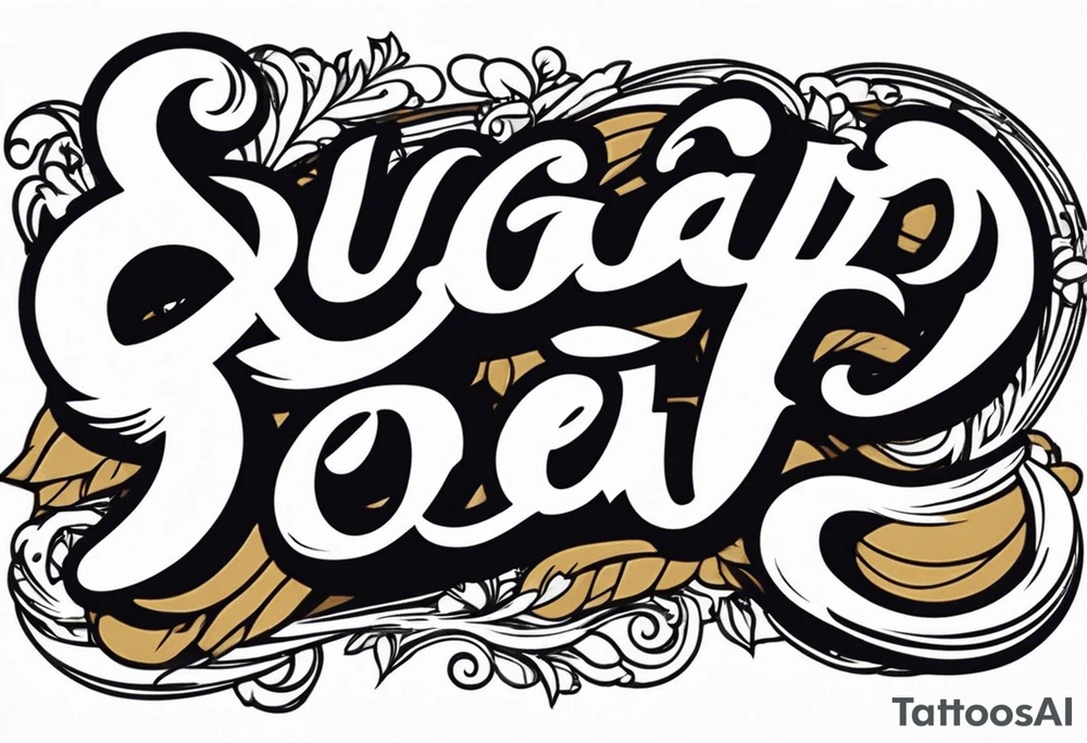 Sugar Bear in Italic Caligraphy script tattoo idea