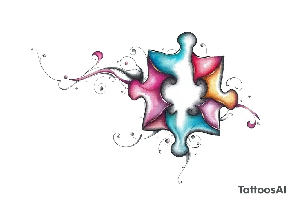 Autism puzzle piece tattoo idea