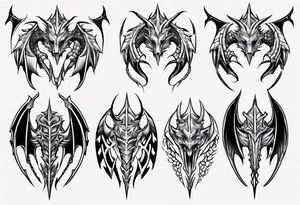 Dragon Leg armor symmetrical tattoo idea