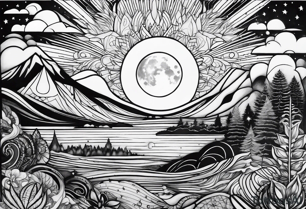 sacred moon tattoo idea