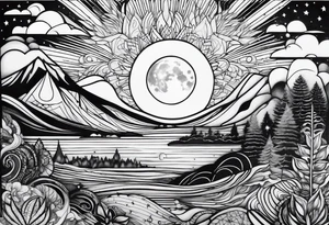 sacred moon tattoo idea