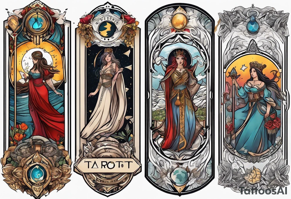 A tarot card design tattoo idea