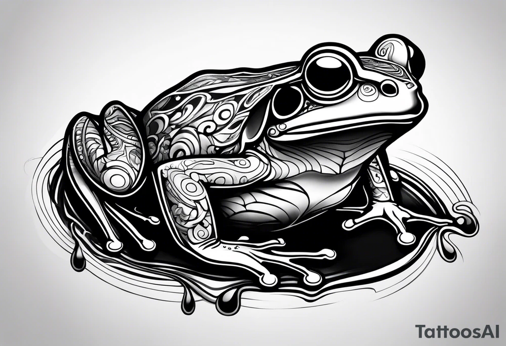 a psychedelic frog tattoo idea